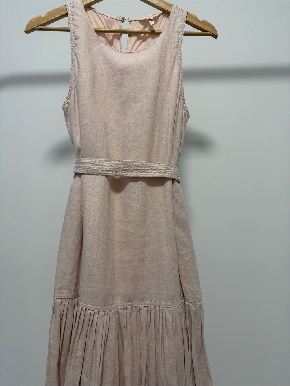 Rebecca Taylor Light Blush Sleeveless Linen Maxi Dress
